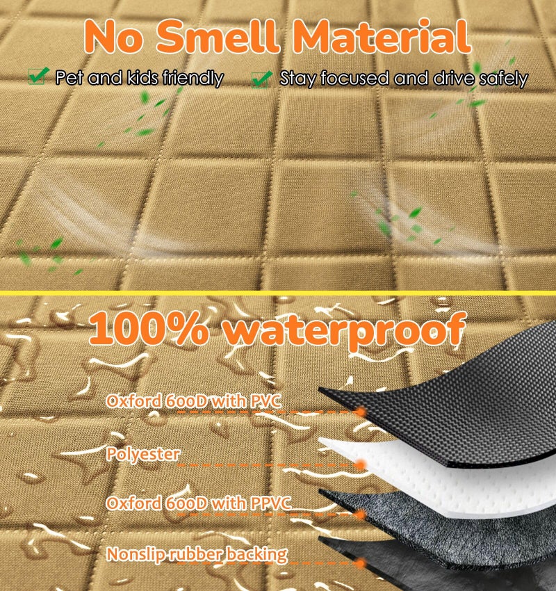 URPOWER Dog Car Seat Cover for Back Seat Waterproof Seat Cover Hammock 600D Heavy Duty Scratch Proof Nonslip Durable Soft Backseat Covers for Cars Trucks and SUVs - Image 3